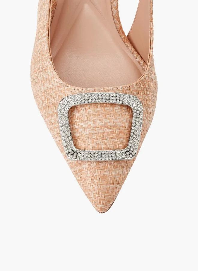 Celeste BEIGE Women Textured Kitten Heel Shoes for Women | Best Price UAE