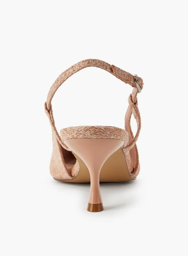 Celeste BEIGE Women Textured Kitten Heel Shoes for Women | Best Price UAE