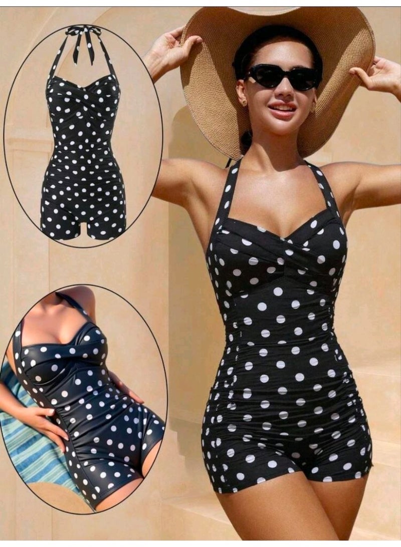 SHEIN-Swim Vcay Women Beach Summer One Piece Swimsuit Polka Dot - Image 1