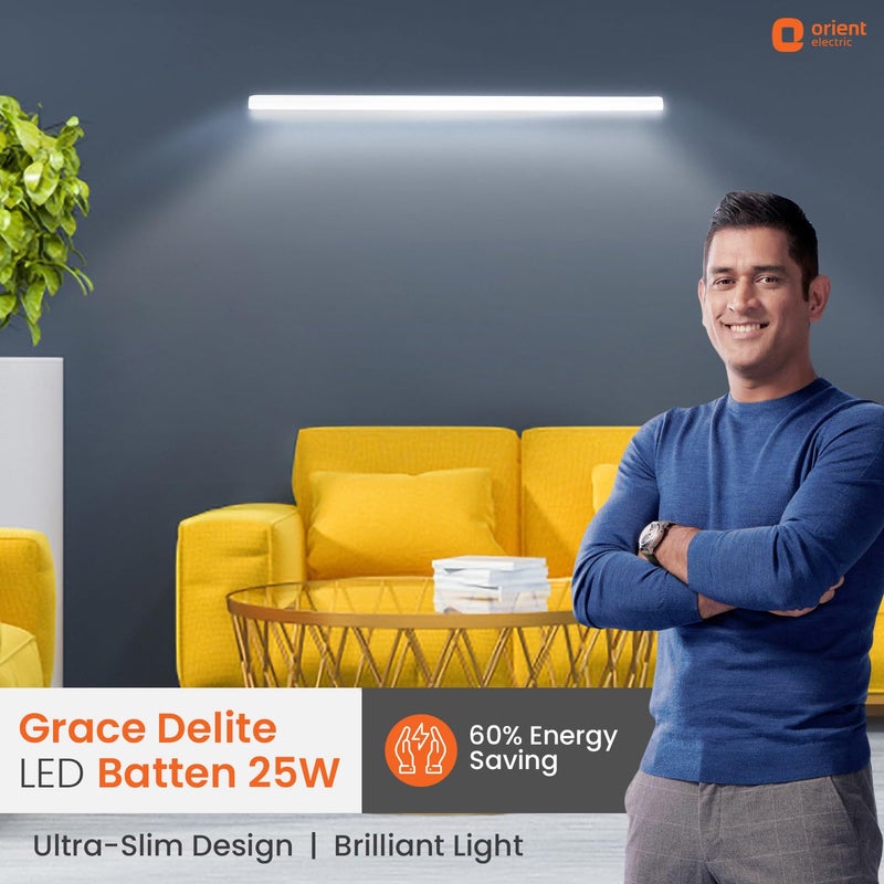 Orient Electric 25 واط جريس دليت LED باتن | 2500 لومن إضاءة ساطعة | ضوء LED للمنزل | تصميم أنيق وعصري | هيكل بولي كربونات غير قابل للكسر | أبيض بارد، عبوة من 6 - Image 2