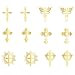 Florcmet 12pcs Gold glitter Acrylic Cross Cupcake ToppersFirst CommunionBaby shower cake topperBirthday Wedding Religious cake Decorations Party Supplies - Image 2