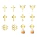 Florcmet 12pcs Gold glitter Acrylic Cross Cupcake ToppersFirst CommunionBaby shower cake topperBirthday Wedding Religious cake Decorations Party Supplies - Image 4