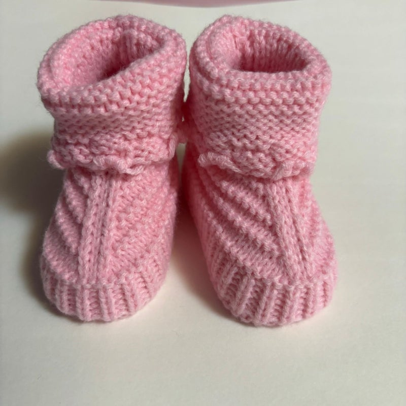Qi Ta Handmade Knitted Baby Socks Shoes for Newborns, Cotton Breathable Anti-Slip Cartoon Booties, 0-3-6 Months, Spring Autumn - Image 1
