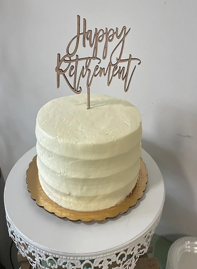 QPARTYFIRE Wooden Happy Retirement cake topper,I'm Retired Cake Decor - Retirement Party Decorations Supplies for Men or Women - Image 3