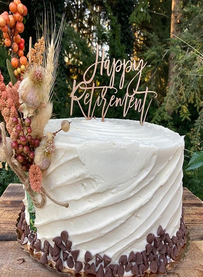 QPARTYFIRE Wooden Happy Retirement cake topper,I'm Retired Cake Decor - Retirement Party Decorations Supplies for Men or Women - Image 4