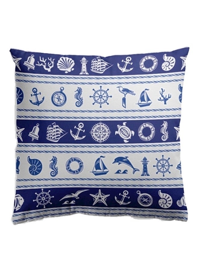 NIBEMINENT Nordic Style Cushion Cover White/Blue 45 x 45cm - Image 2