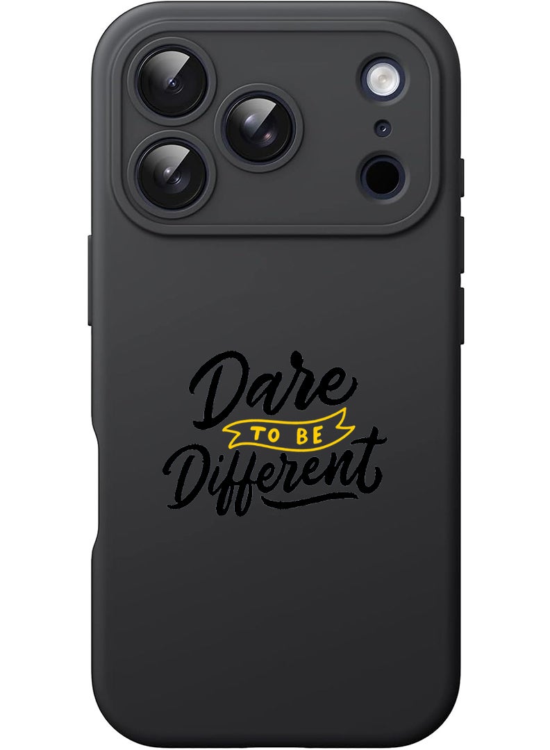 Theodor Protective Slim Fit Case Liquid Silicone Cover with Full Body Protection Anti-Scratch Shockproof Case For Apple iPhone 17 Pro (Black) dare to be different - Image 1