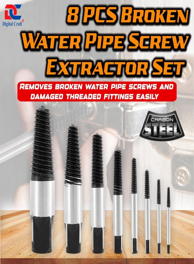 Digital Craft 8-Piece Screw Extractor Set | Bolt, Screw & Pipe Removal Tool Kit | Removes 1/2" & 3/4" Damaged or Broken Screws, Bolts, Water Pipes | Durable Steel Extractor Set - Image 2
