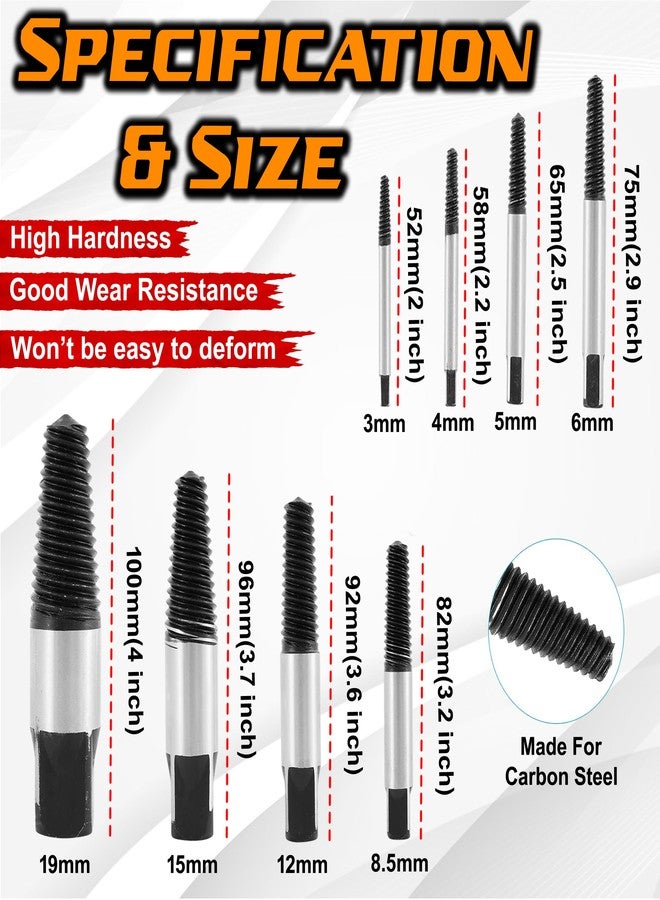 Digital Craft 8-Piece Screw Extractor Set | Bolt, Screw & Pipe Removal Tool Kit | Removes 1/2" & 3/4" Damaged or Broken Screws, Bolts, Water Pipes | Durable Steel Extractor Set - Image 4