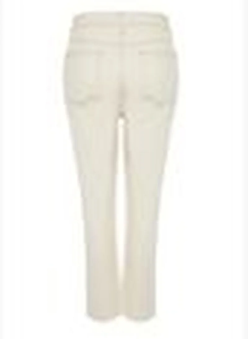 trendyol Ecru High Waist Slim Mom Jeans