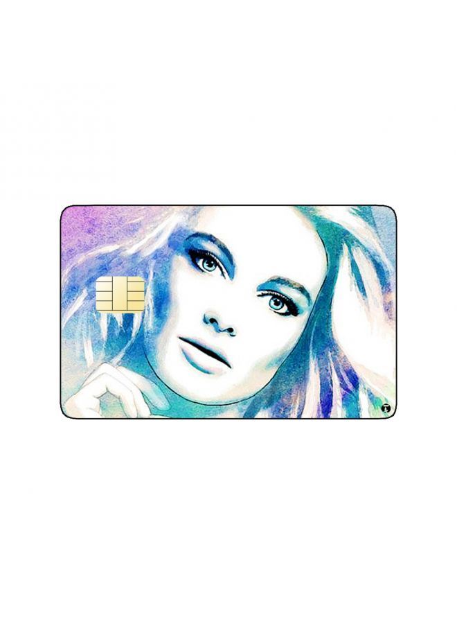 RKN PRINTED BANK CARD STICKER Beautiful Woman Vintage Art - Image 1