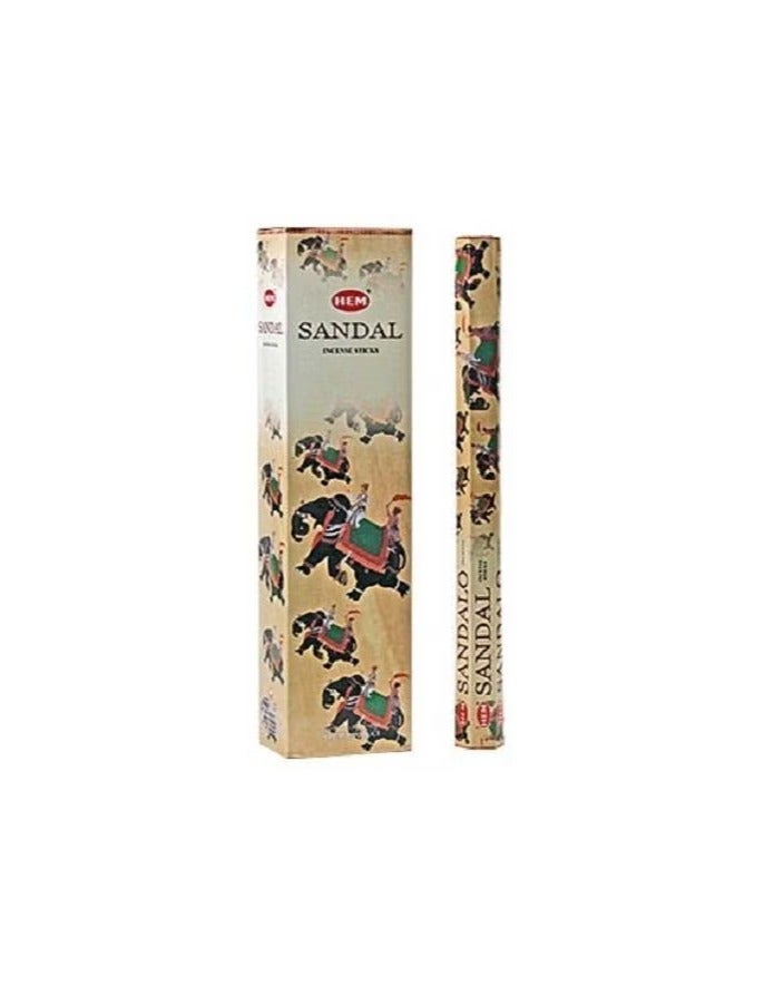 SANDAL JUMBO 16 INCH INCENSE STICKS 10 STICK HEXAGON BOX SET OF 6