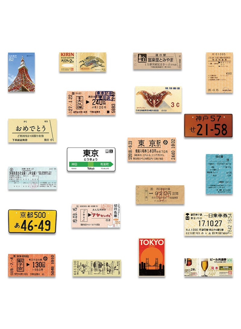 60pcs Japan Travel Stamps Stickers for Teens Laptops Vintage Aesthetic Postage Stamp Stickers Waterproof Vinyl Decals for Water Bottle Journal Suitcase Notebook Bumper - Image 3