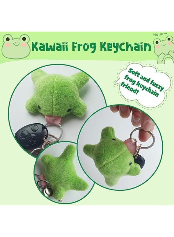 حلو ضفدع سلاسل المفاتيح,Kawaii ضفدع بلوش سلاسل المفاتيح,خضراء ضفدع حقيبة سحر مضحك ضفدع ديكور مفاتيح السيارة هدايا - Image 4