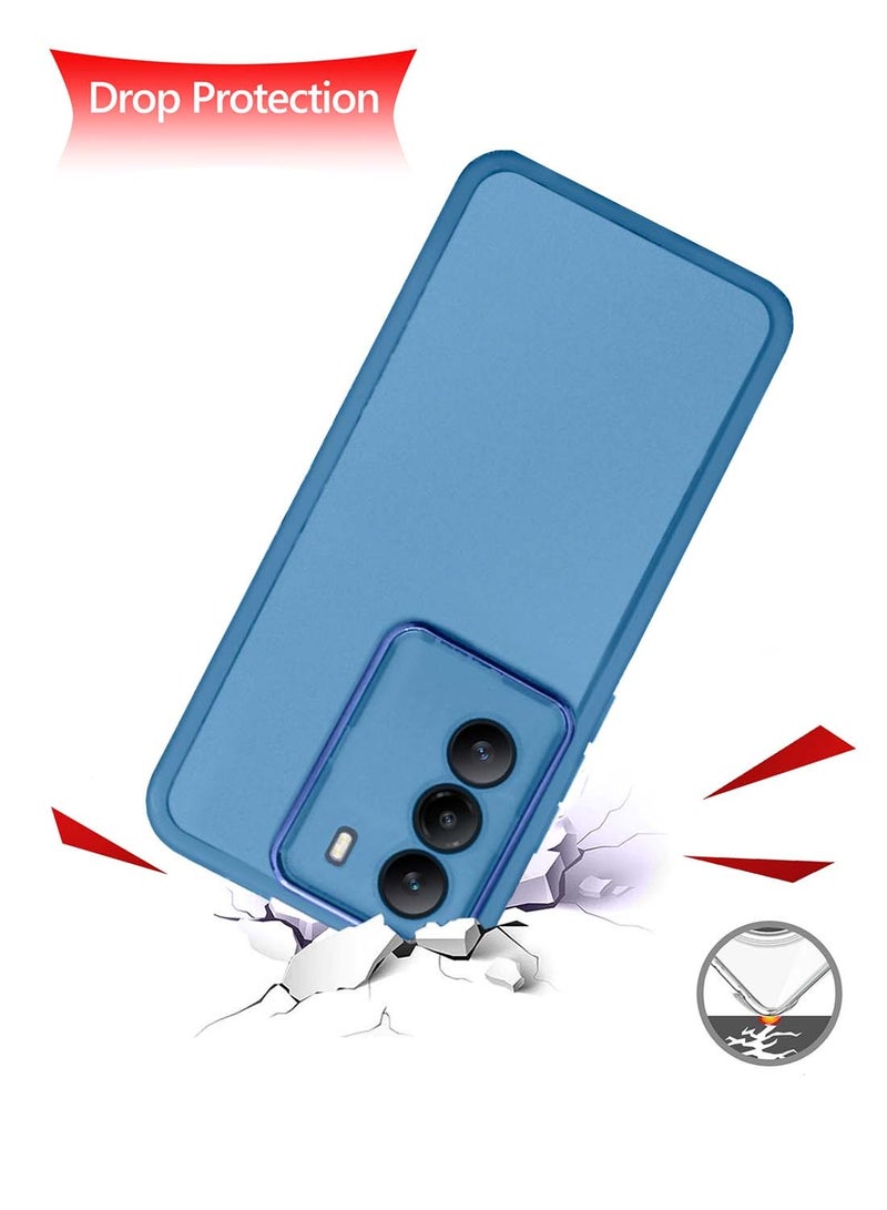 Wtech Infinix Hot 50 Pro+ / Infinix Hot 50 Pro Plus 4G 2024 Soft Transparent TPU Silicone Ultra Thin Phone Stylish Electroplated Camera Border Back Case Cover - Blue  - Image 3