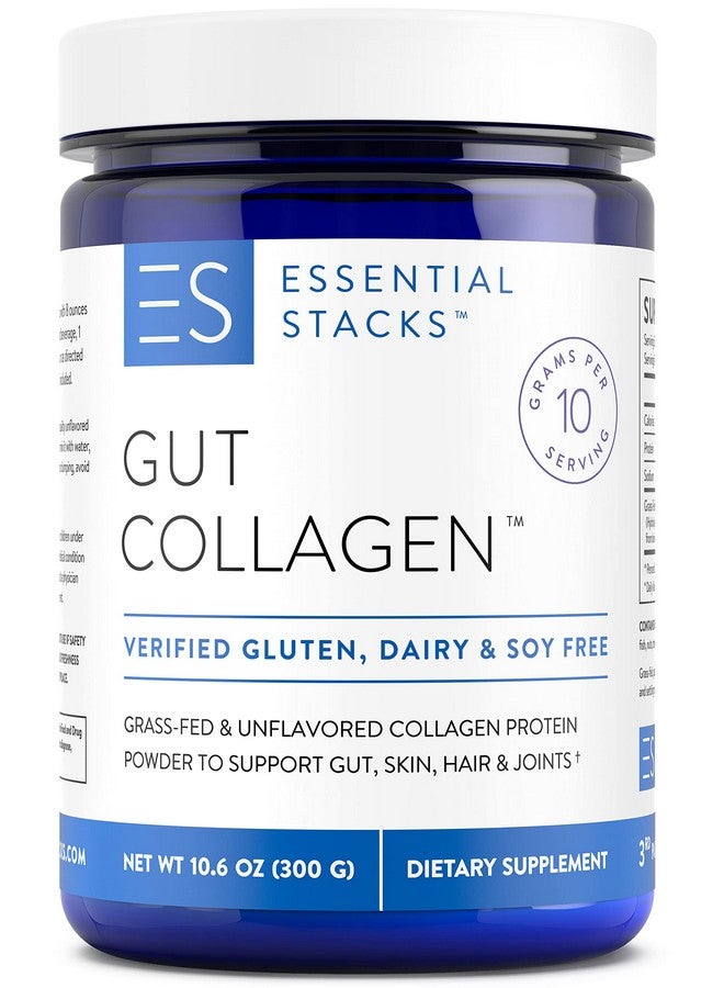 Essential Stacks Collagen Peptides Powder (from Grass Fed American Cattle) - Gluten, Dairy & Soy Free - Unflavored Hydrolyzed Collagen Supplement (10.6 oz) - Image 1
