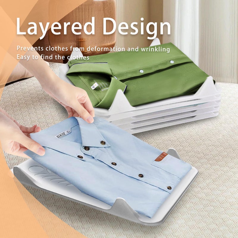 Kofebe Tshirt Organizer, 10 PCS Stackable Clothing Organizer for Closet Storage Pants Shorts (14.5"Lx11.2"Wx2.2"H) - Image 2