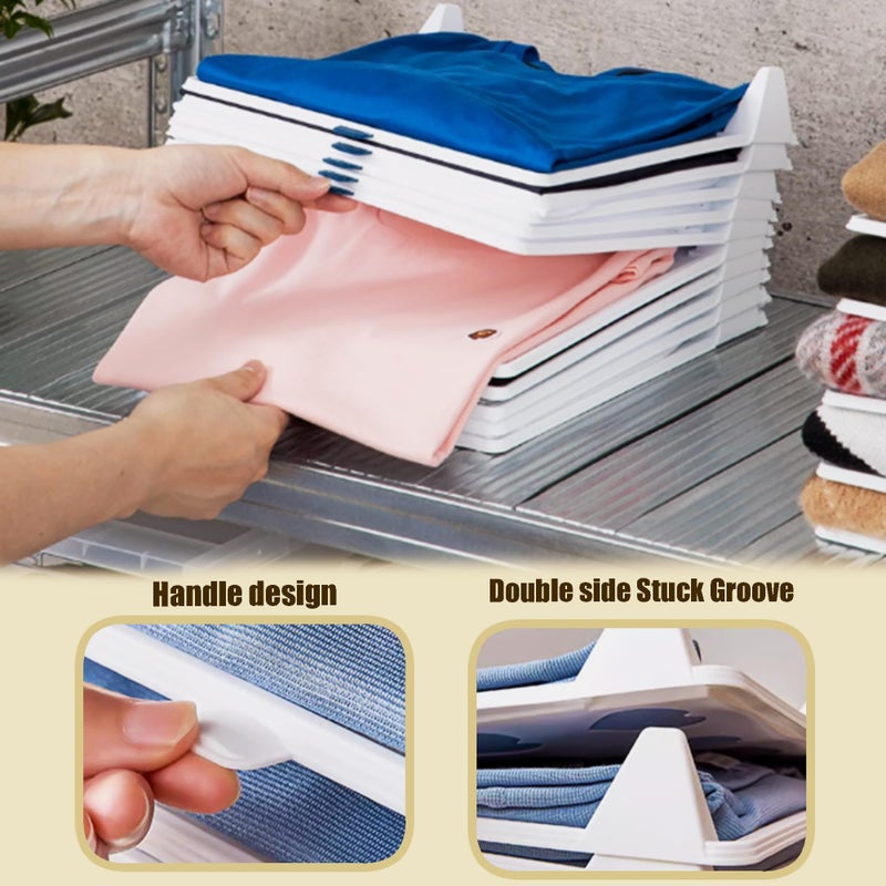Kofebe Tshirt Organizer, 10 PCS Stackable Clothing Organizer for Closet Storage Pants Shorts (14.5"Lx11.2"Wx2.2"H) - Image 3