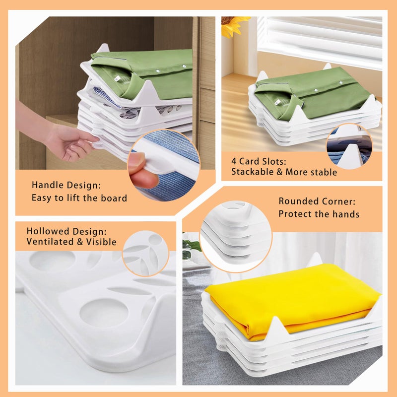 Kofebe Tshirt Organizer, 10 PCS Stackable Clothing Organizer for Closet Storage Pants Shorts (14.5"Lx11.2"Wx2.2"H) - Image 4