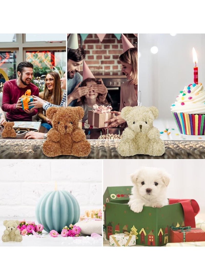 NIBEMINENT SYOSI Mini Teddy Bear, 6Pcs Stuffed Animal Toys, 4in Bears Doll for Boys Girls Birthday Cake Wedding Decorations Present Graduation Party Favors Bag Keychain - Image 4