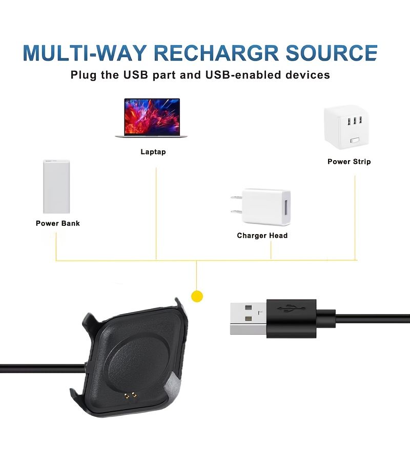 كابل شحن USB مع واقي حلزوني لساعة HW22 الذكية 2 في 1 - Image 3