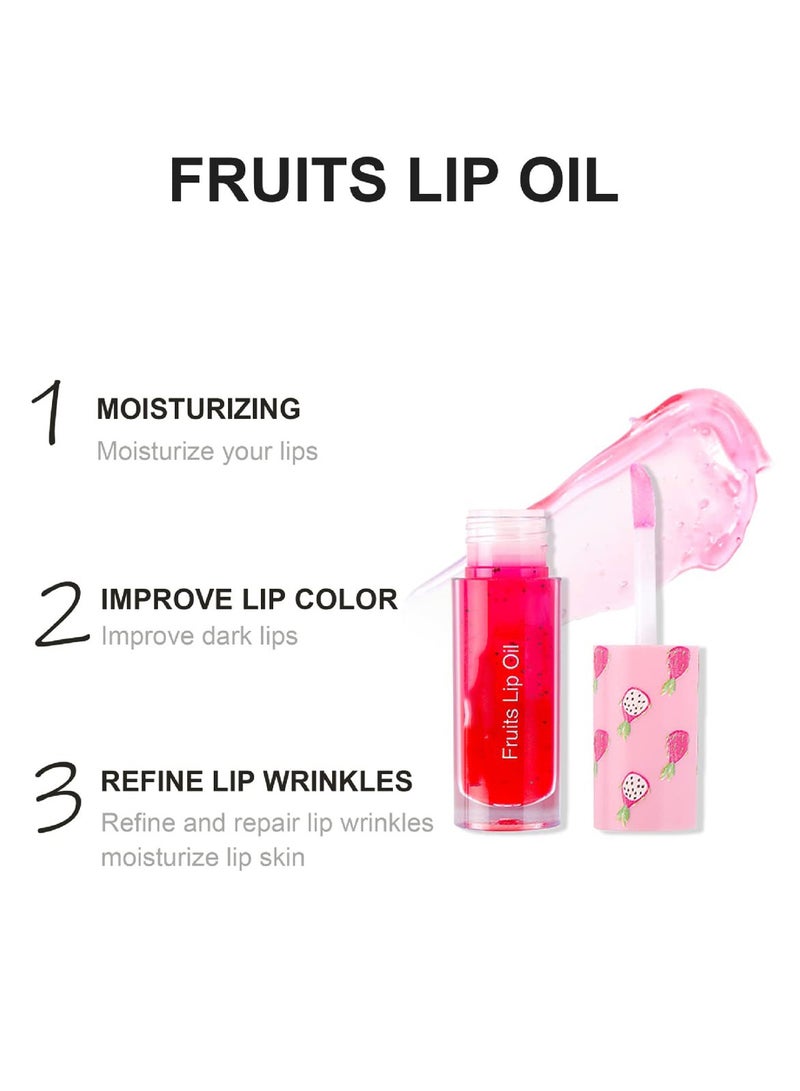 SYOSI 3 Pcs Fruit Flavored Lip Oils, Transparent Moisturizing Lip Gloss Plumping Lip Oil Smooth Moisturizing & Long-lasting Moisturizing Lip Oil for Lip Care - Image 2