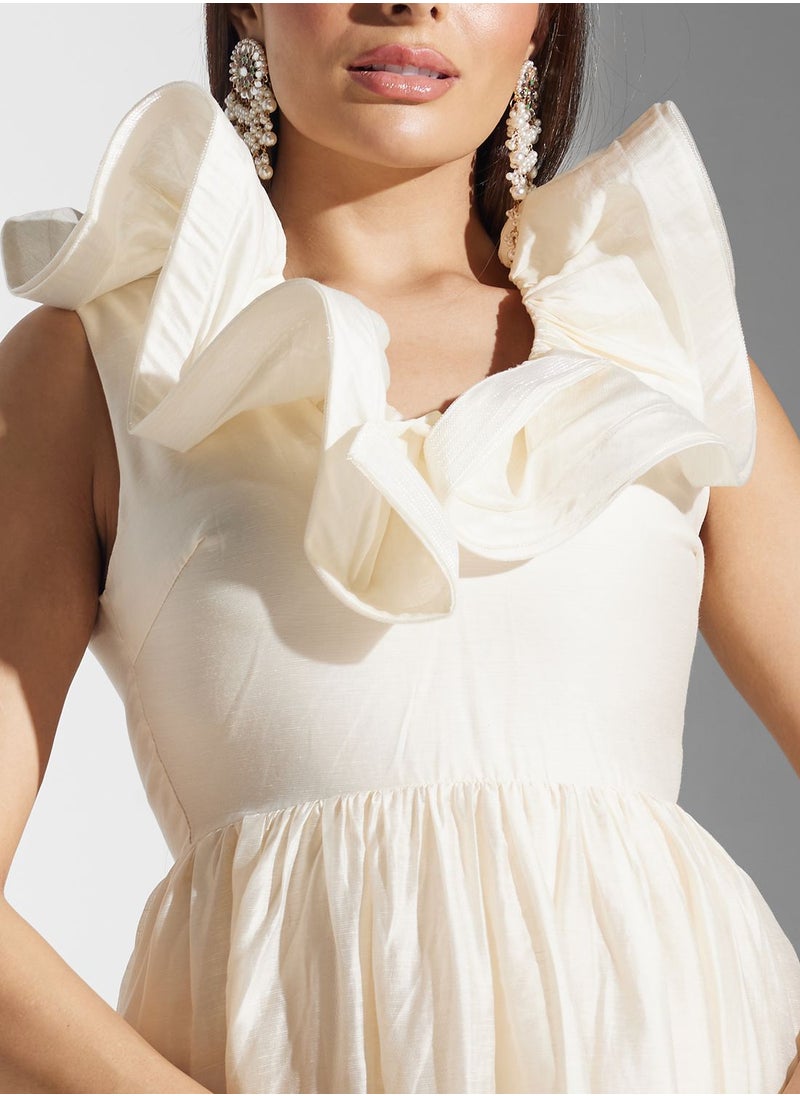 True Decadence - Printed Ruffle Dress - Image 1
