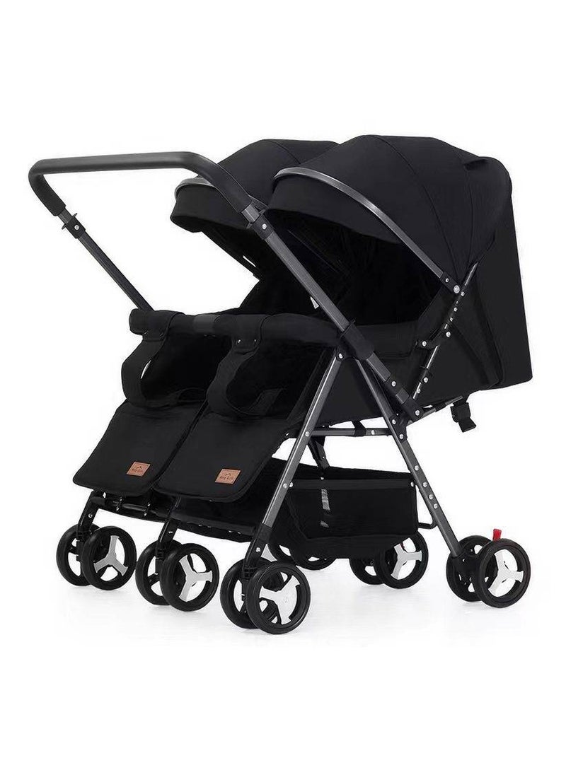 MaBaby Twin Stroller,Side By Side Double Light Stroller, Easy Fold Travel Stroller With Storage Basket, From Birth To 24 Months  - Image 1