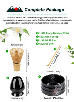 Japanese Matcha Set with Whisk and Bowl 4 Pack Tea Ceremony Accessory Kit Whisk Black Ceramic Holder and Traditional Scoop Perfect to Prepare a Cup of Matcha - pzsku/ZF702164C511AE3B5F64CZ/45/_/1692070401/0a2b138d-f9ab-4442-b385-abff27d77207