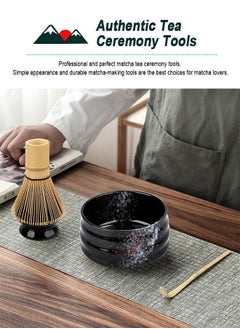 Japanese Matcha Set with Whisk and Bowl 4 Pack Tea Ceremony Accessory Kit Whisk Black Ceramic Holder and Traditional Scoop Perfect to Prepare a Cup of Matcha - pzsku/ZF702164C511AE3B5F64CZ/45/_/1692071010/eeba4df7-df75-4bf6-b53e-c8efc8dc528c