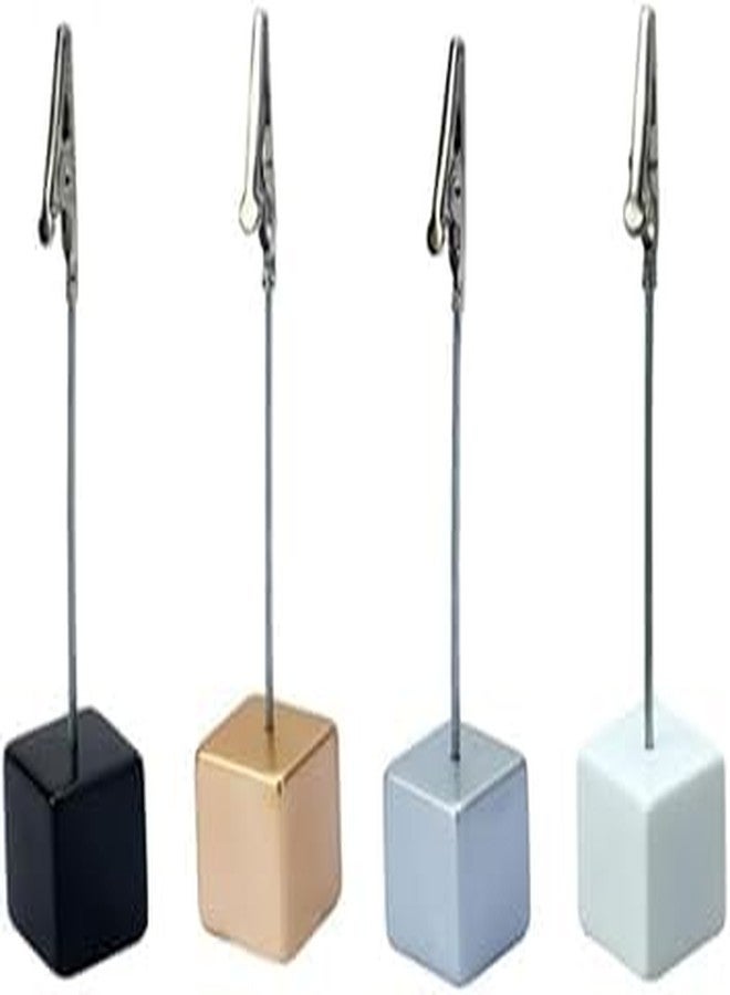 SelHeng 4 Pcs Memo Clip Holders Stand with Alligator Clasp Pictures Card Paper Note Clip for Office Home Use, Paper Stand for Desk, Office Memo Holders - Image 1