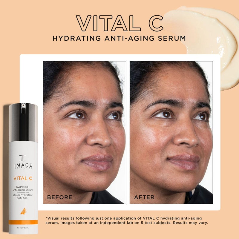 IMAGE SKINCARE صورة للعناية بالبشرة، سيروم الوجه المرطب VITAL C، مع فيتامين C وحمض الهيالورونيك، لتفتيح وتوحيد لون البشرة وتنعيم مظهر التجاعيد، 1.7 أونصة سائلة - Image 5