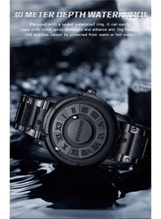 BINBOND Futuristic Men's Magnetic Suspension Waterproof Watch, Innovative Design with Magnetic Dial, and Quartz Movement - Image 4