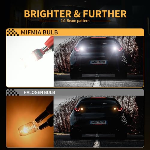 MIFMIA 912 921 LED Bulb Reverse Lights High Power 27SMD Chipsets Error Free T15 906 922 W16W Bulbs 6500K White Upgraded Pack of 2 - Image 5