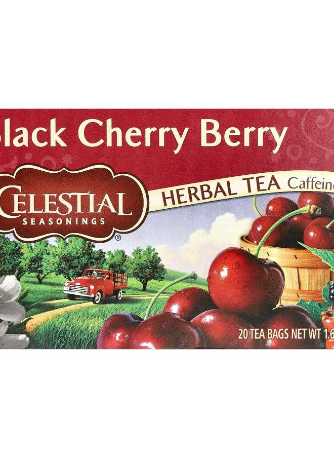 CELESTIAL SEASONINGS Herbal Tea Black Cherry Berry Caffeine Free 20 Tea Bags 1.6 oz (45 g) 