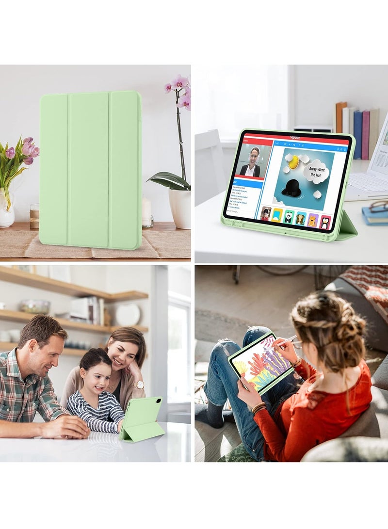 MIGOFAST iPad 10th Generation Case 2022 with Pencil Holder iPad 10.9 Inch Case 2022, Soft TPU Back 10th Gen Cover iPad Protective Smart Trifold Stand Case Auto Wake/Sleep, Matcha Green - Image 4
