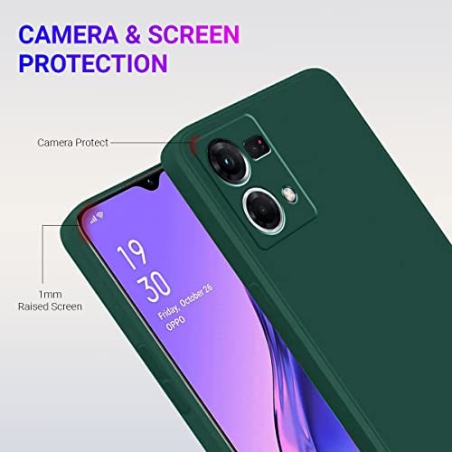 LIRAMARK غطاء خلفي ناعم من السيليكون من LIRAMARK لهاتف Oppo F21 Pro 4G / Reno 7 4G (سيليكون أخضر) - Image 3