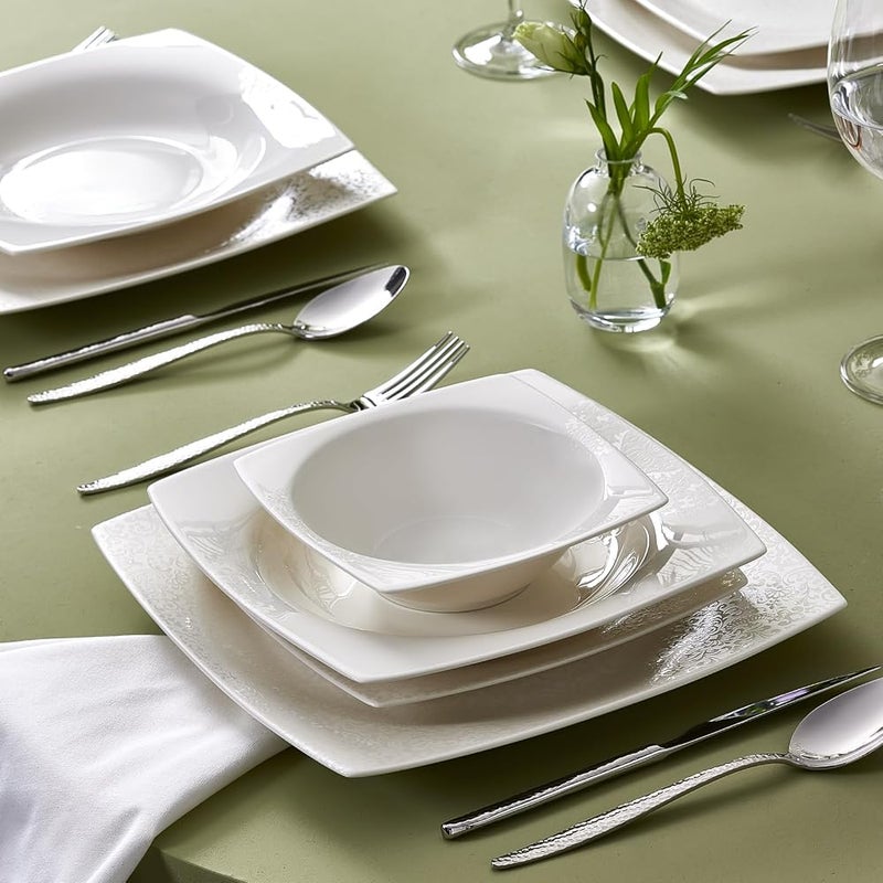 KARACA New Flava 24 Piece Porcelain Dinnerware Set for 6 People, Elegant Porcelain Dishware with Dinner, Pasta, Side Plates, Bowls, Kitchen Essentials Durable, Resistant, Ideal for Dinner Serving - Image 4