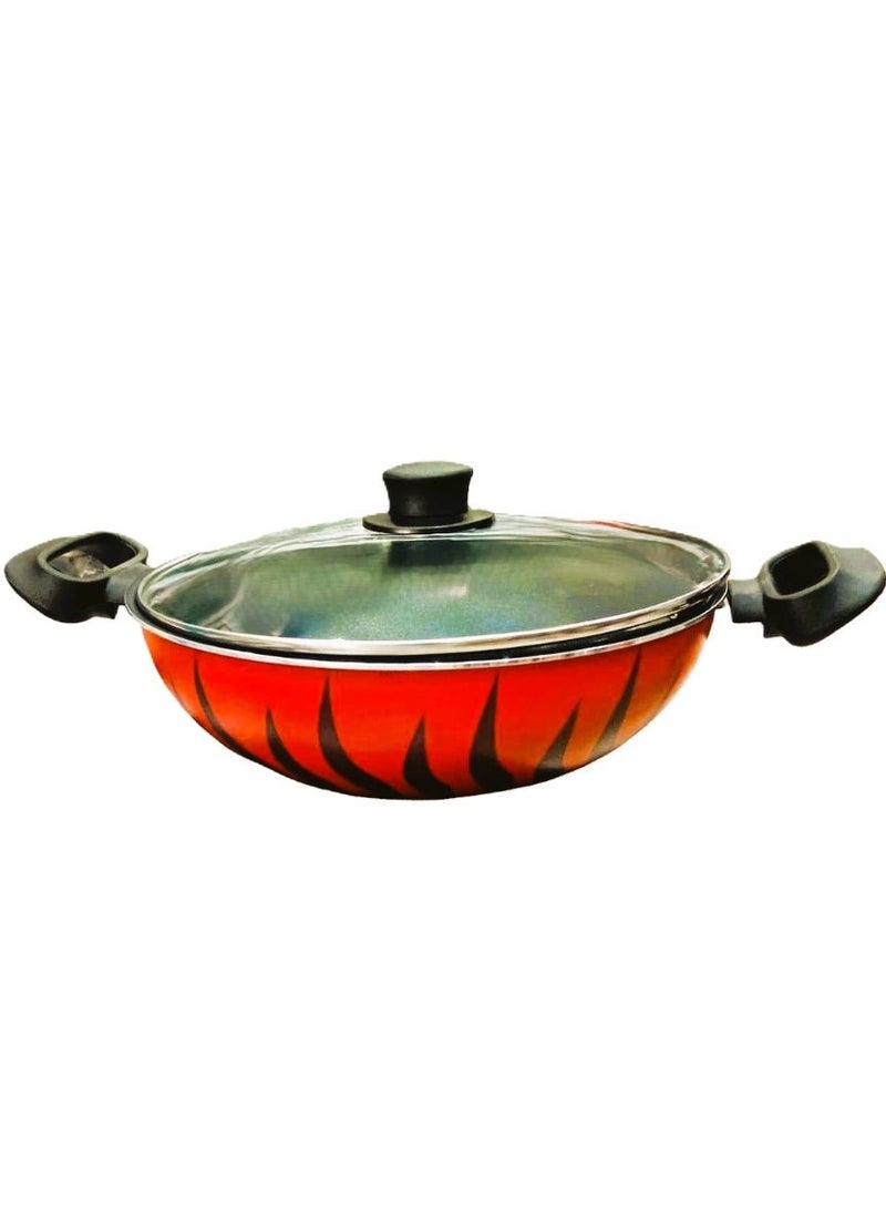 مقلاة عميقة بغطاء مطلية بمادة التفلون غير قابلة للالتصاق متوفر بعدة مقاسات - Image 2