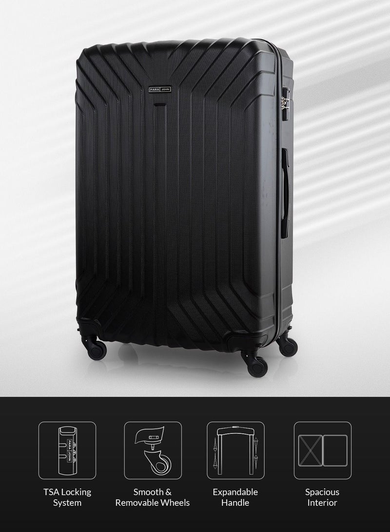 PARAJOHN Cabin large size  Lightweigh ABS Hardside Spinner Luggage Trolley -28 Inch | Carrying 10KG 4-Wheel Hardshell Suitcase-black - Image 2