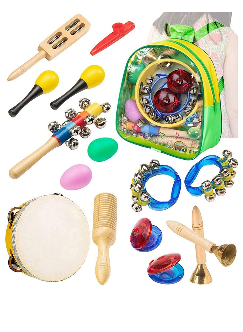 KASTWAVE Musical Instruments Toddler Toys - Professional Preschool Music Education Toys Percussion Instruments Set Music Early Learning Toys Gifts for Boys and Girls with Storage Toddler Backpack - Image 1