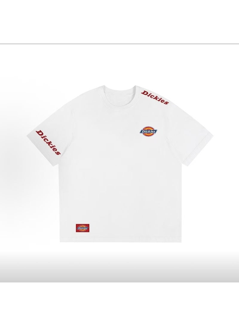 Dickies Classic Red Logo Skin-Friendly Breathable White Short-Sleeve T-Shirt Size 2XL - Image 2