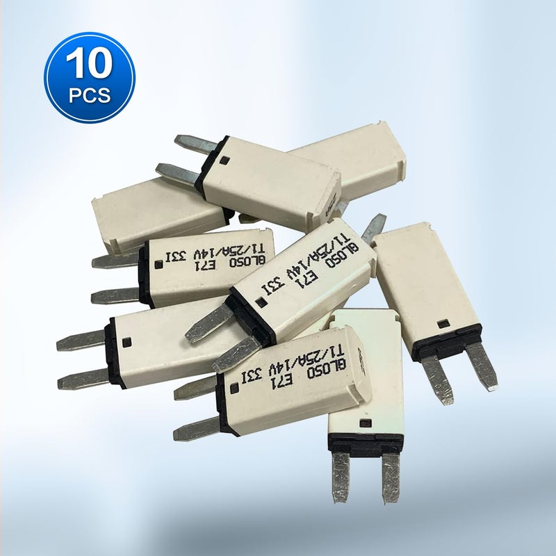 jamgoer DC 10 PCS 25 Amp Auto-Reset ATM Mini Circuit Breaker （10A-30A） Blade Fuses Assortment Kit for Boat Marine RV Yacht Battery Trailer Bus Truck - Image 4