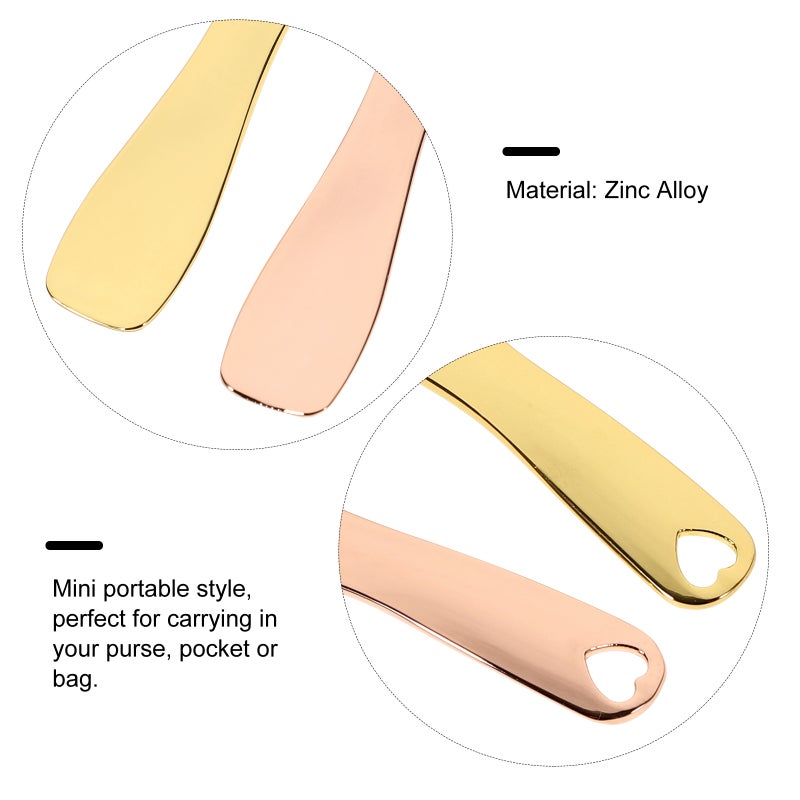 2Pcs Zinc Alloy Face Cream Spoon Make up Skin Care Tool (Golden and Rose ) - Image 2