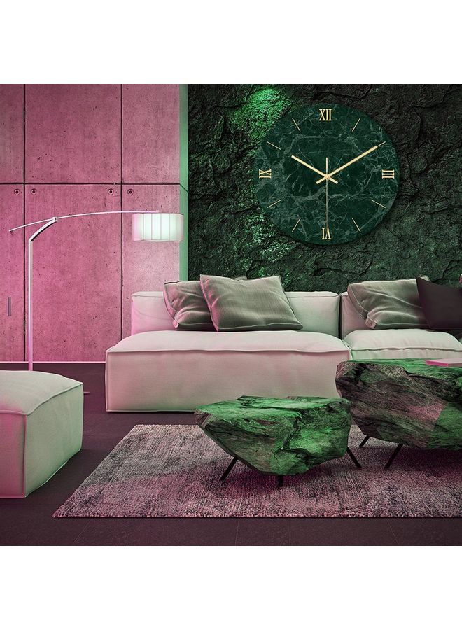 NIBEMINENT Modern Marble Texture Wall Clock Dark Green  - Image 3