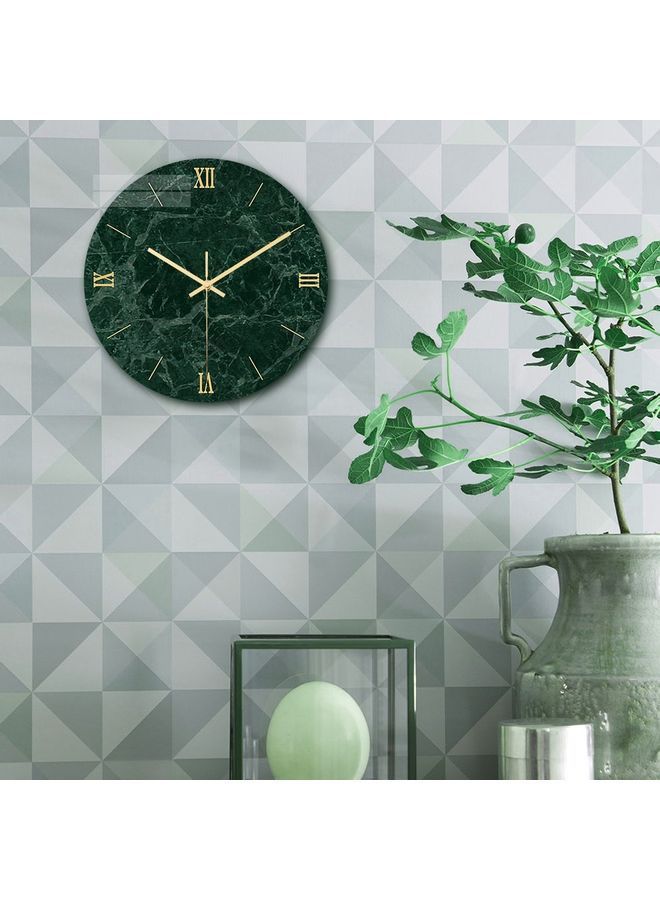 NIBEMINENT Modern Marble Texture Wall Clock Dark Green  - Image 2