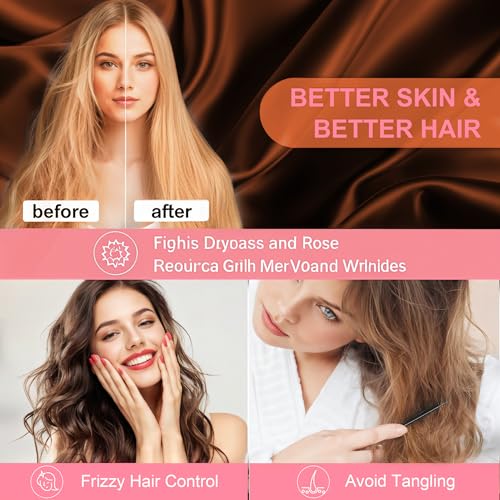 LYSHIN Silk Pillow Cases 2 Pack Standard Size with Hidden Zipper, Mulberry Silk Pillowcase for Hair and Skin, Smooth and Soft Breathable Cooling Silk Satin Pillowcase Set of 2, Gifts for Women，Burnt Orange - Image 4