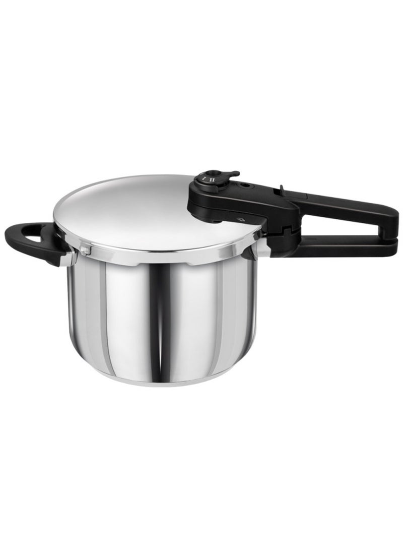 Bright Home 6Liters 6 Ltr Pressure Cooker, Stainless Steel Pressure Cooker With Lid User Friendly Handles For Home Kitchen Silver - Image 1