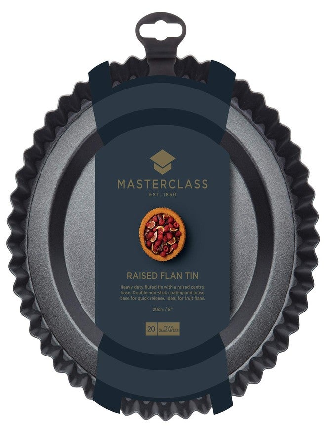 Master Class MasterClass Sponge Flan Tin with Raised Loose Base, 20 cm Fluted Tin, Non Stick, Heavy Duty Carbon Steel, PFOA Free, Grey - Image 2