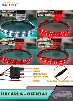 HACARLA Truck Tailgate Light Bar 60 Inch LED Strip with Red Running Brake White Reverse Red Turning Signals Lights Car Truck Accessories IP67 Waterproof Single Row  - Image 3